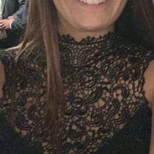 Black netted top low back Dress